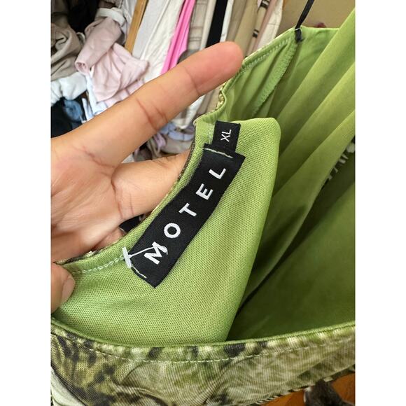 Motel Rocks Yubila Mini Dress In Mesh‎ Cheetah Green Size XL - Picture 5 of 16